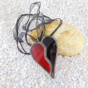 Üveg medál csatos, színes zsinórral - M0004.23 - ékszer - nyaklánc - medálos nyaklánc - Meska.hu