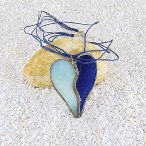 Üveg medál csatos, színes zsinórral - M0011.23 - ékszer - nyaklánc - medálos nyaklánc - Meska.hu