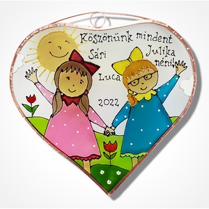 Köszönök mindent!  - ikrek - Üveg, Üvegkép - művészet - festmény - üvegfestmény - Meska.hu