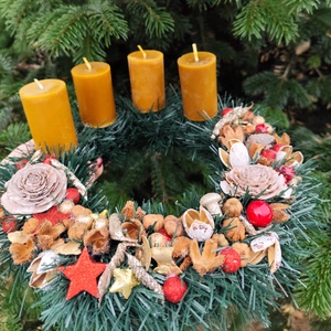 Adventi koszorú ,mhviasz gyertyával - Meska.hu