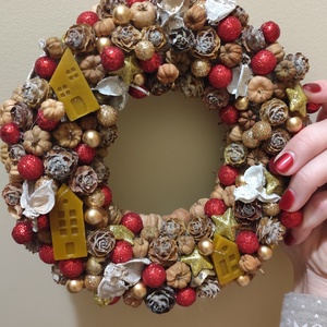 Karácsonyi kopogtató, adventi ajtódísz - Meska.hu