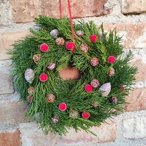 Adventi ajtódísz , karácsonyi kopogtató , Karácsony, Adventi díszek, Adventi ajtódísz, Virágkötés, MESKA