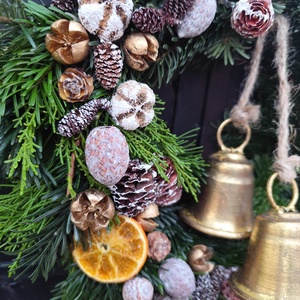 Csengő , fenyő karácsonyi kopogtató - karácsony - adventi díszek - adventi ajtódísz - Meska.hu