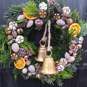 Csengő , fenyő karácsonyi kopogtató - karácsony - adventi díszek - adventi ajtódísz - Meska.hu