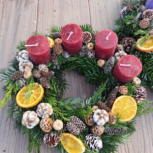 Adventi koszorú - bordó  - karácsony - adventi díszek - adventi koszorú - Meska.hu