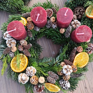 Adventi koszorú - bordó  - Meska.hu