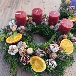 Adventi koszorú - bordó  - karácsony - adventi díszek - adventi koszorú - Meska.hu