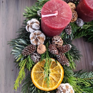 Adventi koszorú - bordó  - karácsony - adventi díszek - adventi koszorú - Meska.hu