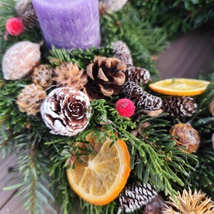 Adventi koszorú - lila rózsaszín - karácsony - adventi díszek - adventi koszorú - Meska.hu