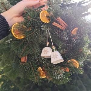 Karácsonyi fenyő koszorú ,adventi kopogtató.  - karácsony - adventi díszek - adventi ajtódísz - Meska.hu