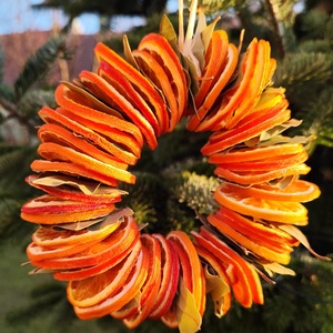 Narancs - babrlevl koszorú , dísz  - Meska.hu