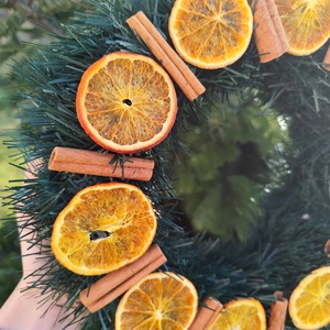 Narancs - fahéj karácsonyi kopogtató  - Meska.hu