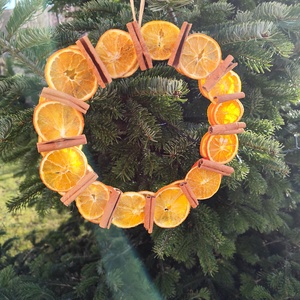 Narancs fahéj adventi kopogtató, dísz  - karácsony - adventi díszek - adventi ajtódísz - Meska.hu