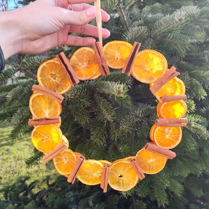 Narancs fahéj adventi kopogtató, dísz  - Meska.hu