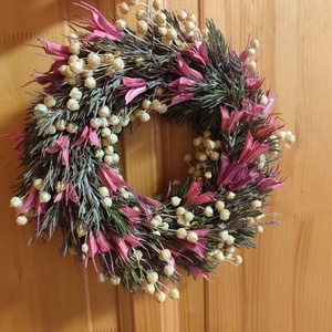 Szárazvirág koszorú , rozmaring kopogtató - Meska.hu