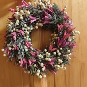 Szárazvirág koszorú , rozmaring kopogtató - otthon & életmód - dekoráció - ajtó- és ablak dekoráció - ajtódísz & kopogtató - Meska.hu