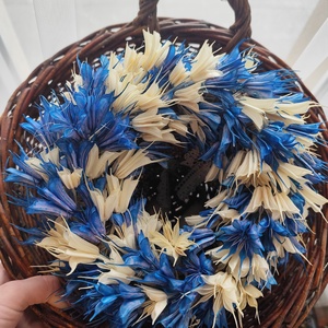  szárazvirág koszorú, színes kopogtató  - Meska.hu