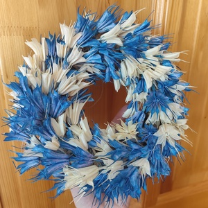  szárazvirág koszorú, színes kopogtató  - otthon & életmód - dekoráció - ajtó- és ablak dekoráció - ajtódísz & kopogtató - Meska.hu