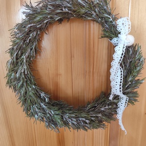 Rozmaring koszorú, szárazvirág kopogtató  - Meska.hu