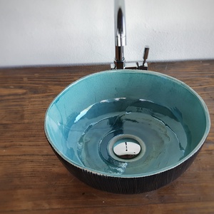 Kézműves kerámia mosdótál 37cm - otthon & életmód - fürdőszoba - mosdótál - Meska.hu