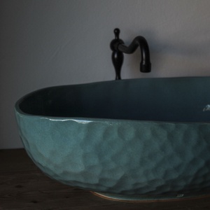 Kézműves kerámia mosdótál XL - otthon & életmód - fürdőszoba - mosdótál - Meska.hu