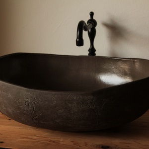 Rusztikus kerámia mosdótál XL - Meska.hu