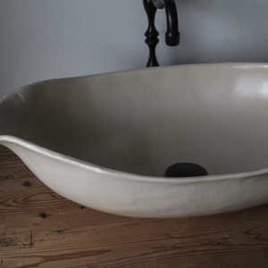 Nagy méretű csont színű mosdótál - otthon & életmód - fürdőszoba - mosdótál - Meska.hu