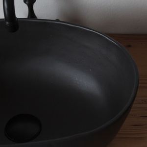 Matt fekete kézműves kerámia mosdótál - otthon & életmód - fürdőszoba - mosdótál - Meska.hu
