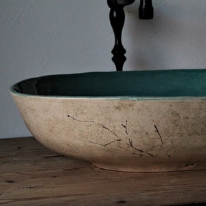 Türkíz dizájner mosdótál - otthon & életmód - fürdőszoba - mosdótál - Meska.hu