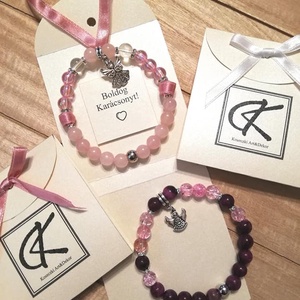 Angyalkás karkötő, Ékszer, Karkötő, Gyöngyös karkötő, Gyöngyfűzés, gyöngyhímzés, MESKA