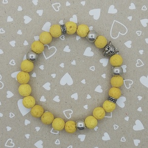 Leopárdos lávakő karkötő, Ékszer, Karkötő, Bogyós karkötő, Gyöngyfűzés, gyöngyhímzés, MESKA