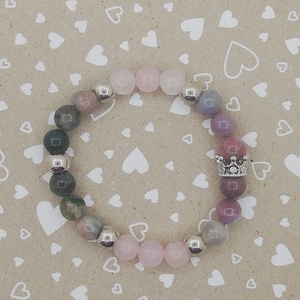 Koronás ásvány karkötő, Ékszer, Karkötő, Bogyós karkötő, Gyöngyfűzés, gyöngyhímzés, MESKA