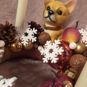 Bronz kutyás adventi szett - karácsony - adventi díszek - adventi koszorú - Meska.hu