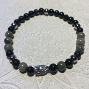 Zöld goldflusz karkötő - ékszer - karkötő - bogyós karkötő - Meska.hu