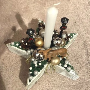 Őzikés adventi asztaldísz - karácsony - adventi díszek - adventi asztaldísz - Meska.hu