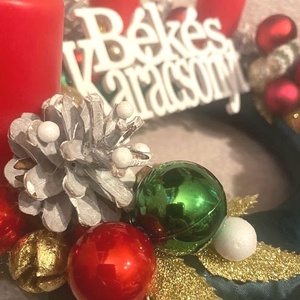 Piros-zöld manós adventi szett - karácsony - adventi díszek - adventi koszorú - Meska.hu