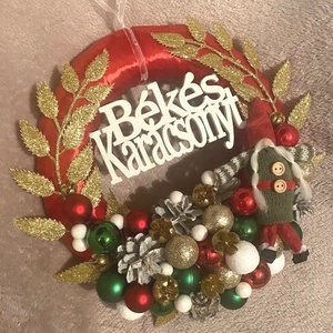 Piros-zöld manós adventi szett - karácsony - adventi díszek - adventi koszorú - Meska.hu