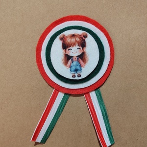 Kislányos kokárda 1. - ékszer - kitűző és bross - Meska.hu