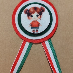 Kislányos kokárda 2. - ékszer - kitűző és bross - Meska.hu