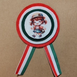 Kislányos kokárda 3. - ékszer - kitűző és bross - Meska.hu