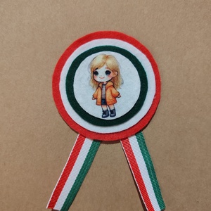 Kislányos kokárda 4. - ékszer - kitűző és bross - Meska.hu