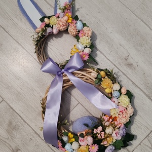 Nyuszis ajtódísz, Otthon & Életmód, Dekoráció, Ajtó- és ablak dekoráció, Ajtódísz & Kopogtató, Virágkötés, MESKA