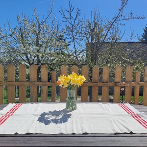 Asztalterítő beige-piros - Meska.hu