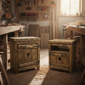 Rusztikus éjjeli szekrény - szívből - fából . - otthon & életmód - bútor - szekrény - Meska.hu