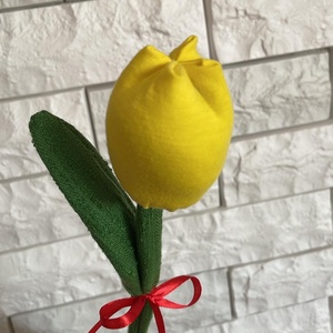 Textil tulipán (sárga), Otthon & Lakás, Dekoráció, Virágdísz és tartó, Csokor & Virágdísz, Varrás, MESKA