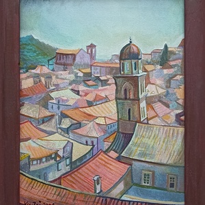 Dubrovnik Campanile, festmény, Művészet, Festmény, Akril, Festészet, MESKA