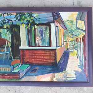 Gyopárosi nyaraló, festmény, Művészet, Festmény, Olajfestmény, , MESKA