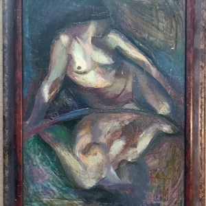 Tükörben elmerengő Csoda, festmény, Művészet, Festmény, Olajfestmény, , MESKA