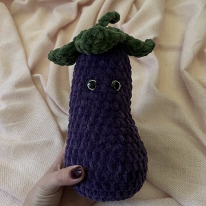 Padlizsán plüss - játék & sport - plüssállat & játékfigura - plüss zöldség, gyümölcs - Meska.hu