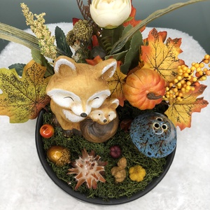 Rókás őszi asztaldísz - kellékek & szerszámok - dekorációs kellékek - őszi dekor - őszi dekortök - Meska.hu